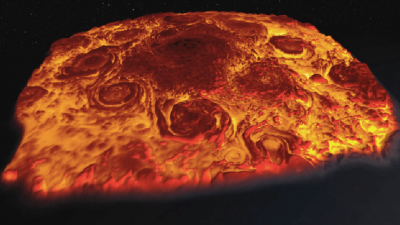 Los impresionantes vídeos de la NASA que muestran el polo norte de Júpiter en 3D
