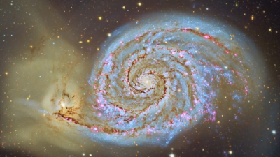 Las galaxias acompasan su rotación con el movimiento de las galaxias vecinas