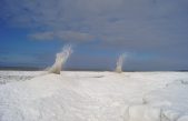 Raros «volcanes» de Hielo han estado erupcionando en el lago Michigan