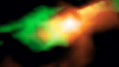 ALMA obtiene imagen resuelta de gas impactado por jóvenes chorros de agujero negro supermasivo