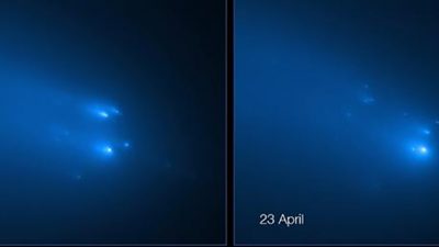 El Hubble capta la ruptura del cometa Atlas