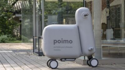 Poimo, la bicicleta eléctrica hinchable que puedes llevar en tu mochila