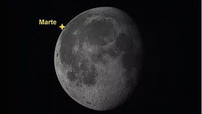 Este fin de semana, Marte se encuentra con la Luna