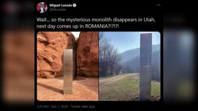 Misterioso monolito emerge en RUMANIA, días después de que un objeto similar desapareciera del desierto de Utah