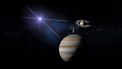 Júpiter, Saturno y Mercurio formarán una rara conjunción esta noche