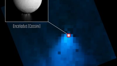 Webb traza un penacho sorprendentemente grande que sale de la luna Encelado de Saturno