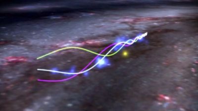 Una extraña estructura en forma de serpiente ondulante atraviesa la galaxia