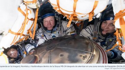 Kazajstán: nave Soyuz-24 aterriza con 3 tripulantes de EEI